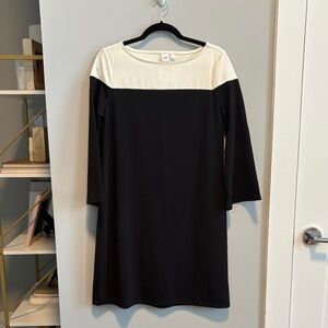 GAP Long Sleeve Black and Cream Dress